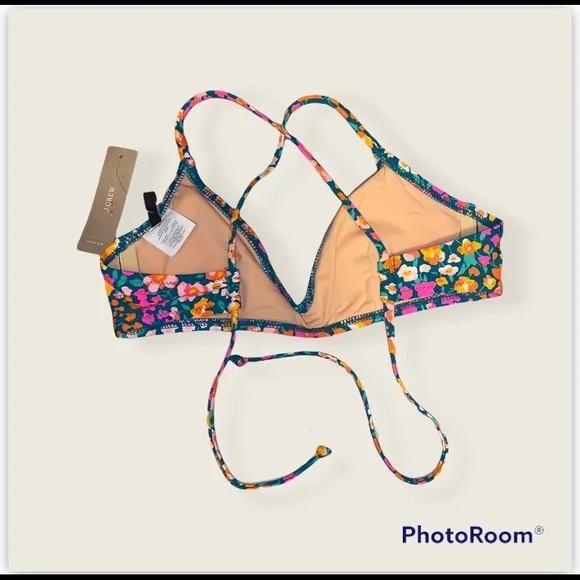 NWT J.Crew Bikini Top in Floral Print Size Small - Picture 2 of 3